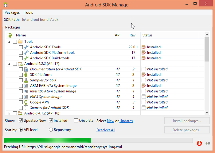 android studio 3.0.1 sdk manager